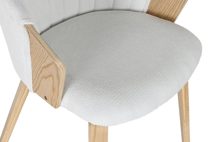 DKD Home Decor Silla Scandi Blanco 60 x 57.5 x 75 cm Madera y Poliester DKD Home Decor Silla Scandi Blanco 60 x 57.5 x 75 cm Madera y Poliester