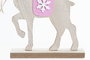 DKD Home Decor Figura Navidad Reno Alpina Marrón Rosa Madera 4 x 19 x 12 cm (12 Unidades)