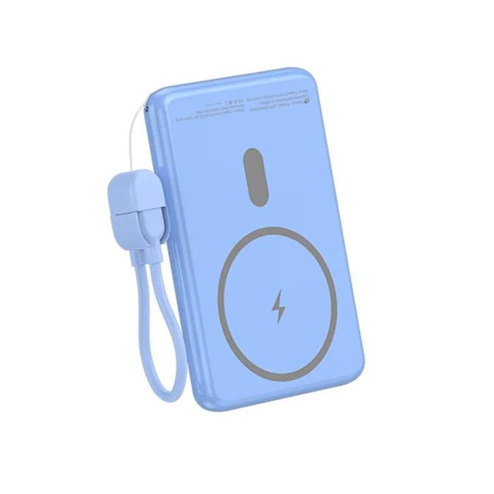Leotec Power Bank Inalámbrico 5000mAh 20W Azul LEPOWW20W5B