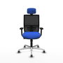PIQUERAS Y CRESPO Silla de oficina Yunquera con mecanismo Sincro/Traslack, Azul y Negro