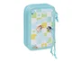 Safta Plumier Escolar Bluey Triple Cremallera, 37 Piezas, Dimensiones 195x125x55 mm
