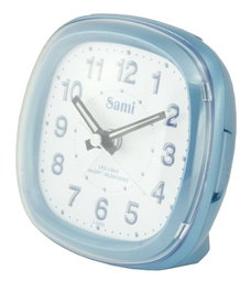 SAMI Despertador Med. Cuad. Silencioso con Luz Azul, Azul