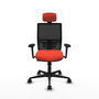 PIQUERAS Y CRESPO Silla de oficina Yunquera con mecanismo Sincro/Traslack, Naranja oscuro y Negro