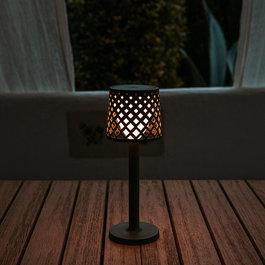 New Garden Lámpara de sobremesa táctil Gretita antracita, IP44 interior/exterior, regulable 80 lm, Ø11.7 x 31 cm, funciona con 3 pilas AAA (no incluidas), plástico reciclado