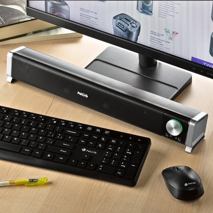 Barra de sonido con bluetooth ngs subway 40w 2.0 negra Barra de sonido con bluetooth ngs subway 40w 2.0 negra