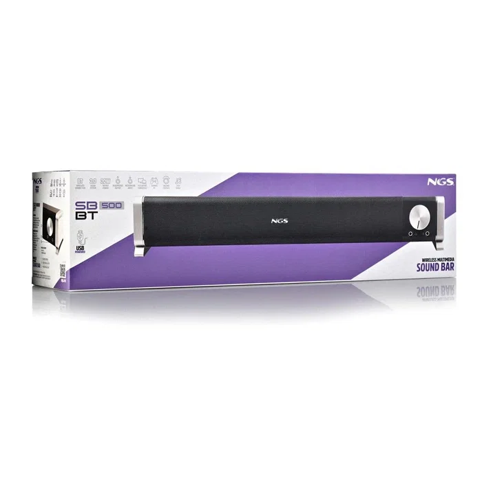 Barra de sonido con bluetooth ngs subway 40w 2.0 negra Barra de sonido con bluetooth ngs subway 40w 2.0 negra