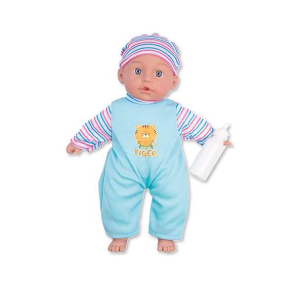 Jugatoys - mismuñecas Muñeco bebé de 32 cm con 12 sonidos y biberón rosa
