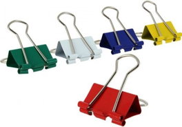 KORES Pack de 12 cajas de pinzas pala abatibles de 25 mm, colores surtidos