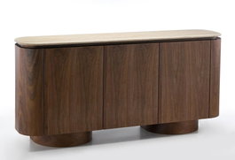 DKD Home Decor Buffet de MDF y Granito Marrón