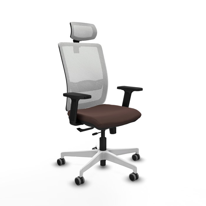 PIQUERAS Y CRESPO Silla de oficina Haches con mecanismo Sincro/Traslack, Marrón y Blanco PIQUERAS Y CRESPO Silla de oficina Haches con mecanismo Sincro/Traslack, Marrón y Blanco