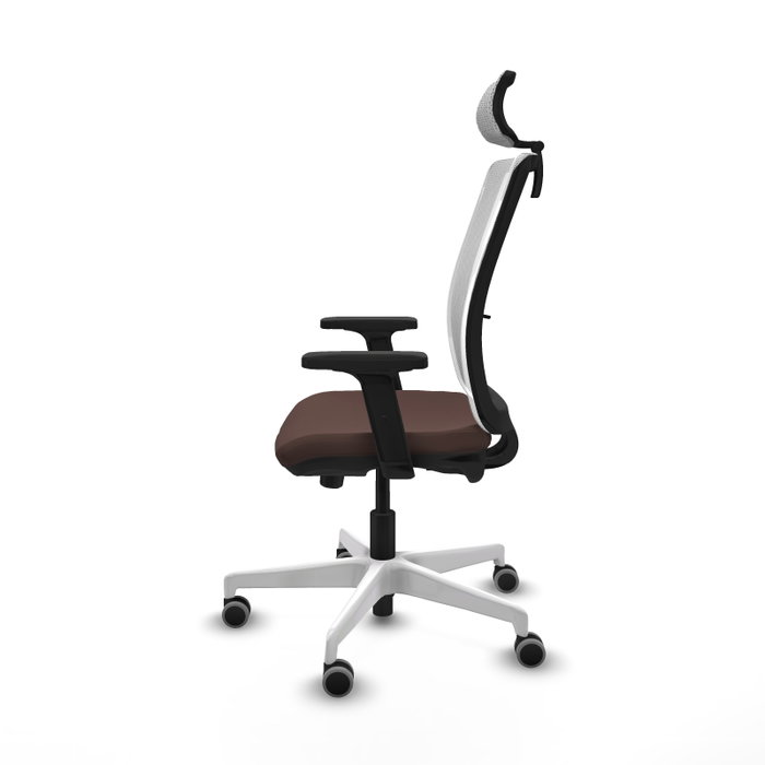 PIQUERAS Y CRESPO Silla de oficina Haches con mecanismo Sincro/Traslack, Marrón y Blanco PIQUERAS Y CRESPO Silla de oficina Haches con mecanismo Sincro/Traslack, Marrón y Blanco
