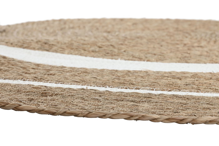 DKD Home Decor Alfombra Natural Blanco Fibra 150 x 150 cm (2 Unidades)