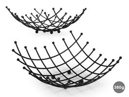 Kinvara Frutero Bolas Negro Metal 26x10x26 cm (Set de 12)