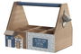 DKD Home Decor Botellero Mediterraneo Natural Azul MDF 18 x 21 x 26 cm
