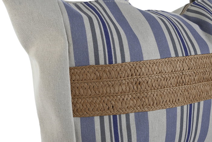 DKD Home Decor Bolso Mediterraneo Beige Lila Poliester 4 Unidades 15 x 32 x 45 cm