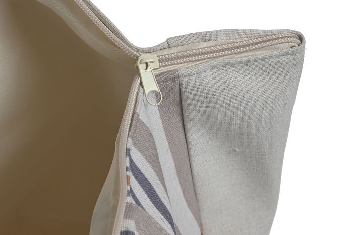 DKD Home Decor Bolso Mediterraneo Beige Lila Poliester 4 Unidades 15 x 32 x 45 cm