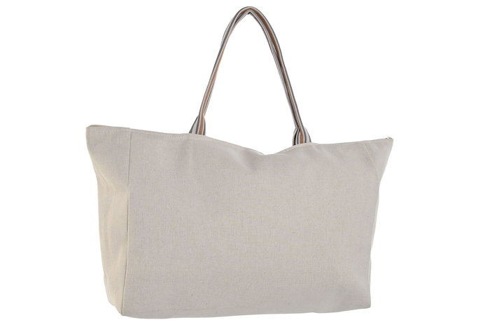 DKD Home Decor Bolso Mediterraneo Beige Lila Poliester 4 Unidades 15 x 32 x 45 cm