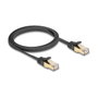 DeLOCK Cable de red plano RJ45 Cat.6A U/FTP 1 m negro