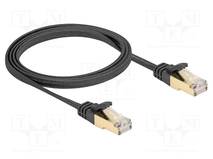DeLOCK Cable de red plano Cat.6A U/FTP 1 m negro DeLOCK Cable de red plano Cat.6A U/FTP 1 m negro
