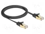 DeLOCK Cable de red plano Cat.6A U/FTP 1 m negro