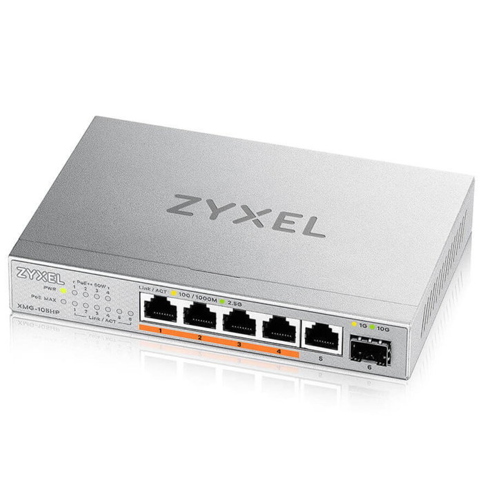 Zyxel XMG-105HP Switch 6 puertos 2.5G PoE++ con 10G SFP+