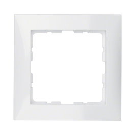 Berker 10118989 Marco de Instalación de Plástico Blanco para Mecanismo, 1 Pieza, Compatible Universal, sin Tornillos, Brillante