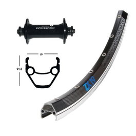 Exal ZX 19 Rueda Delantera 26" Aluminio 36 Agujeros Negra ETRTO 559-19