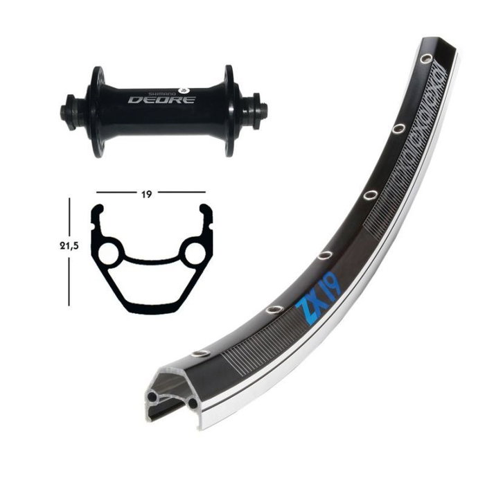 Exal ZX 19 Rueda Delantera 26" Aluminio 36 Agujeros Negra ETRTO 559-19 Exal ZX 19 Rueda Delantera 26" Aluminio 36 Agujeros Negra ETRTO 559-19