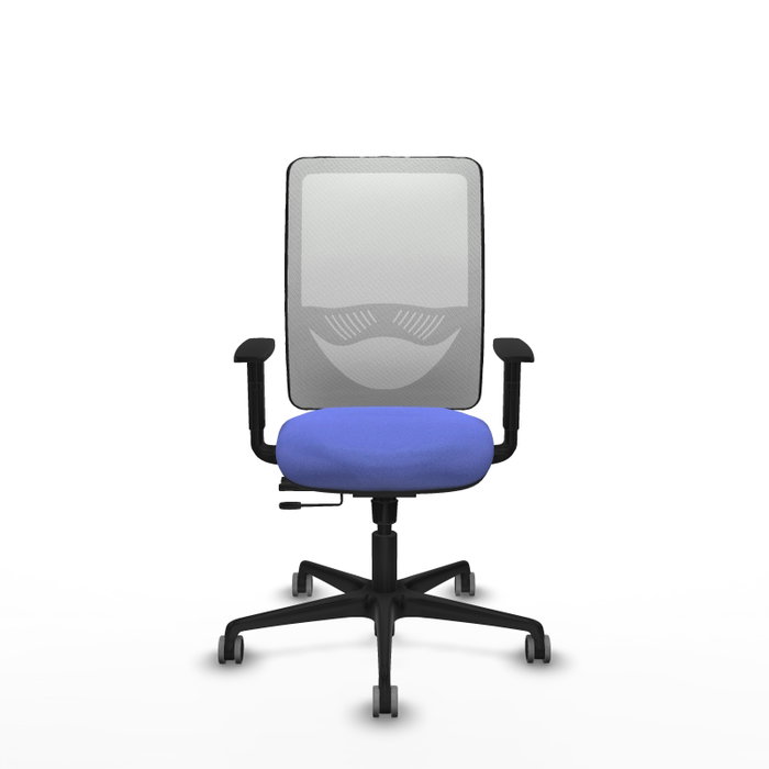 PIQUERAS Y CRESPO Silla de oficina Zulema con mecanismo Sincro/Traslack, Azul claro y Blanco