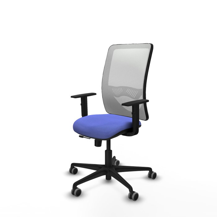 PIQUERAS Y CRESPO Silla de oficina Zulema con mecanismo Sincro/Traslack, Azul claro y Blanco