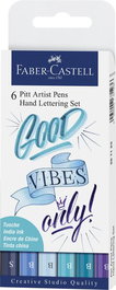 Rotulador Fibra Faber-Castell Pitt Hand Lettering Tonos Azules Bolsa De 6