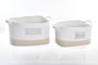 DKD Home Decor Cesta Blanco Crema Algodon Set de 2 Piezas 43 x 30 x 23 cm