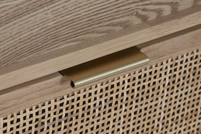 DKD Home Decor Chifonier Tropical con 5 Cajones de Ratan y Abeto, 100 x 52 x 35 cm