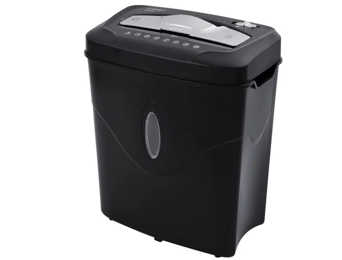 Q-connect Destructora de Documentos KF17974, Corte Partículas 10 Hojas, Papelera 16.5L, Grapas, Clips, Tarjetas, Seguridad P-3