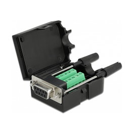 DeLOCK 66257 Conector D-Sub9 Hembra a Bloque de Terminales con Carcasa