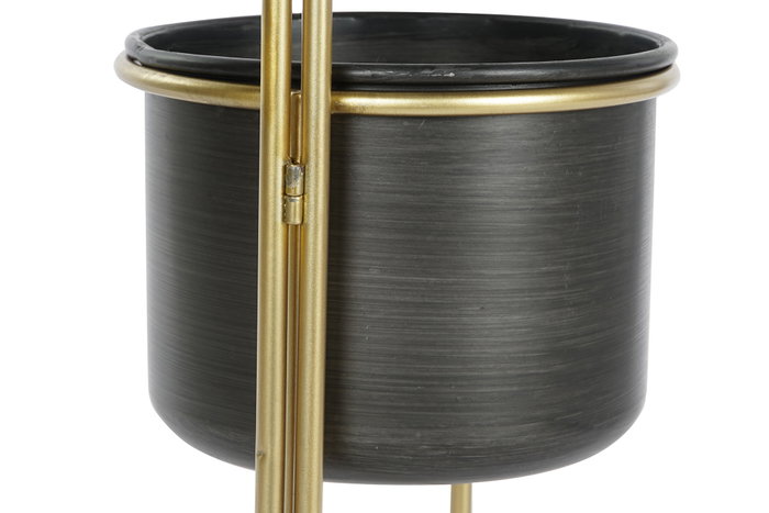 DKD Home Decor Macetero Glam Dorado Negro 21 x 80 x 30 cm