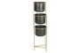 DKD Home Decor Macetero Glam Dorado Negro 21 x 80 x 30 cm