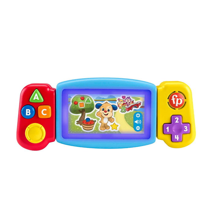 Fisher-Price Gamer Gira y Aprende HNL52 Videoconsola Interactiva para Bebés +9 meses, Enseña Números, Formas y Colores