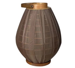 DKD Home Decor Portavelas de Bambú y Algodón Marrón 27x27x35 cm