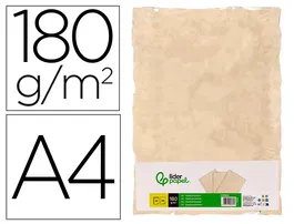 Liderpapel Papel Pergamino DIN A4 con Bordes 180 gr Color Crema Paquete 50 Hojas