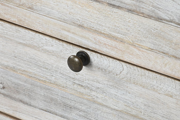 DKD Home Decor Mesita De Noche Romantico Blanco Natural 35 x 65 x 55 cm