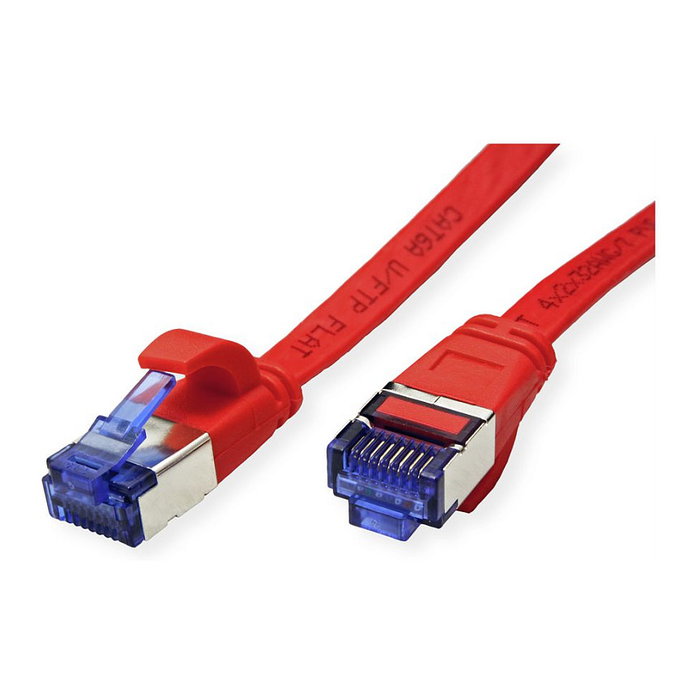 VALUE Cable de parcheo Cat.6A FTP extraplano, rojo, 3 m
