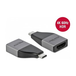 DeLOCK Adaptador USB Type-C a HDMI 4K 60Hz HDR 64119 Gris