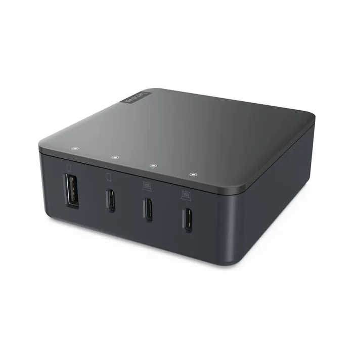 Lenovo G0A6130WEU Cargador Multipuerto 130W con 4 Puertos (3 USB-C + 1 USB-A) Universal, Negro, Cable 1.8m, para EU