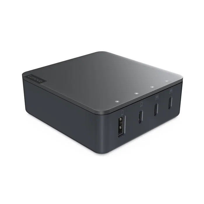 Lenovo G0A6130WEU Cargador Multipuerto 130W con 4 Puertos (3 USB-C + 1 USB-A) Universal, Negro, Cable 1.8m, para EU