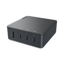Lenovo G0A6130WEU Cargador Multipuerto 130W con 4 Puertos (3 USB-C + 1 USB-A) Universal, Negro, Cable 1.8m, para EU