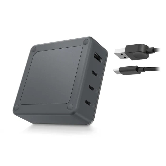 Lenovo G0A6130WEU Cargador Multipuerto 130W con 4 Puertos (3 USB-C + 1 USB-A) Universal, Negro, Cable 1.8m, para EU