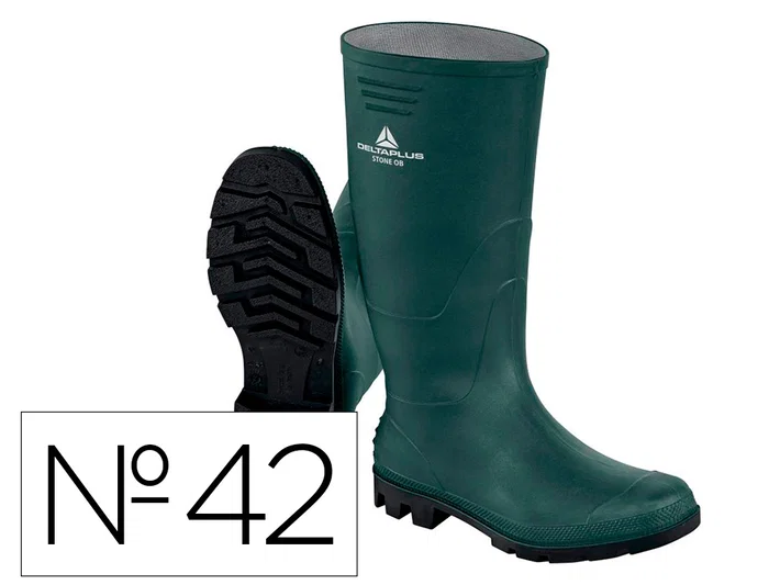 Deltaplus Botas de Seguridad Stone PVC Verde Suela de Tacos Talla 42 Deltaplus Botas de Seguridad Stone PVC Verde Suela de Tacos Talla 42