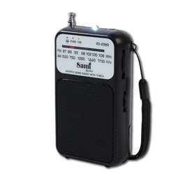 SAMI Radio Sami 2 bandas bolsillo negro con linterna y bate