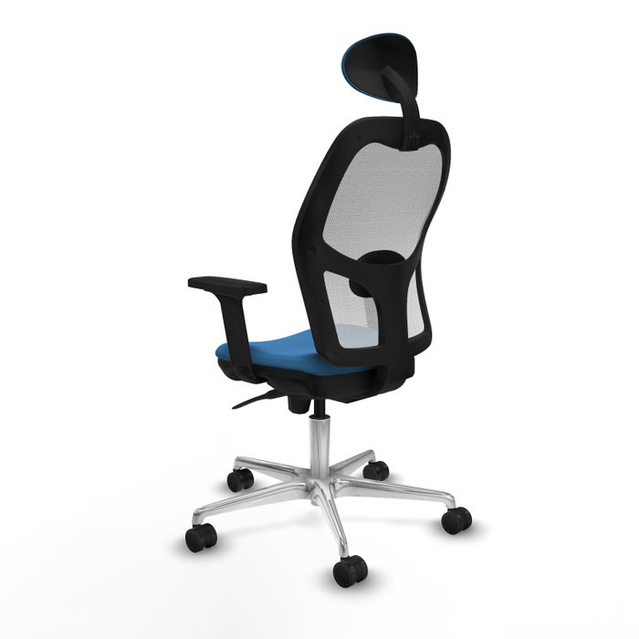 PIQUERAS Y CRESPO Silla de oficina Jorquera con mecanismo Sincro, Azul claro y Blanco